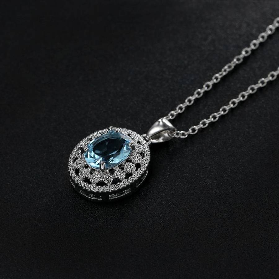 Shiny Crystal Rhinestone Oval Pendent Bridal Jewellry Set