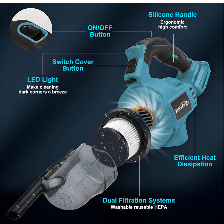 Brushless Motor Lithium Battery Rechargeable Vacuum Cleaner 400W