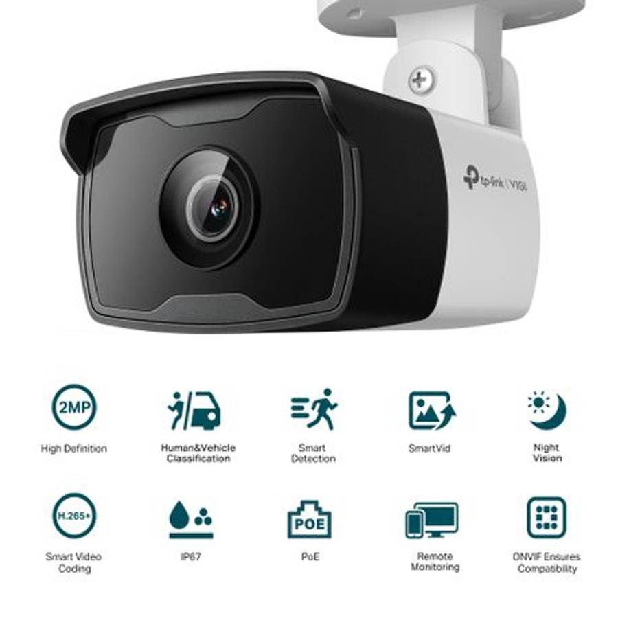 Tp-Link - Vigi C320I(2.8mm) 2MP Outdoor IR Bullet Network Camera,Night Vision - Tp-Link - Vigi C3...