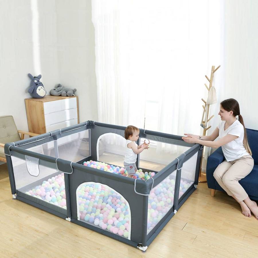 Baby Playpen Activity Center Set-grey
