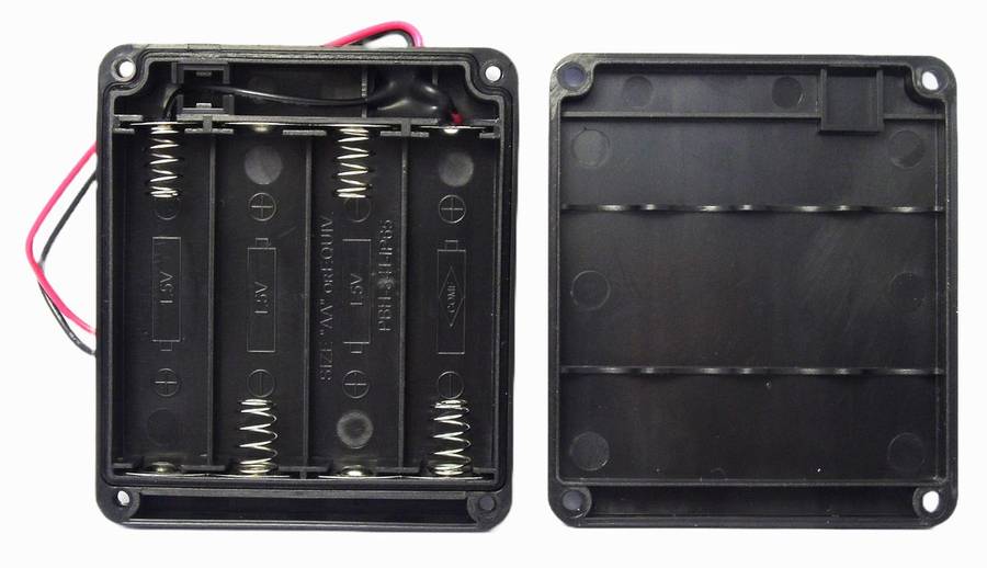 Multicomp Pro (MP010066) Battery Holder - 4xAA Size, 150mm, Screw, IP65