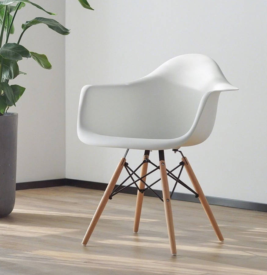 Modern Bucket Chairs For Living Or Dining Areas - White - 4 Pack