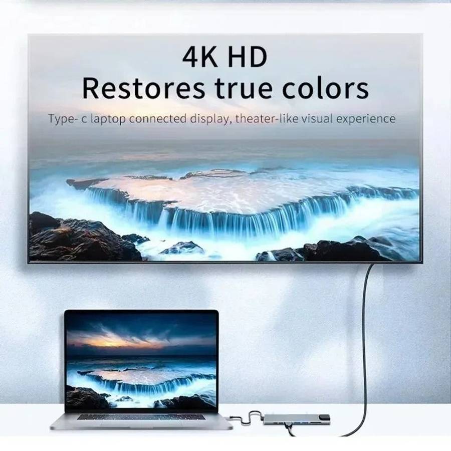 8-in-1 USB-C Hub Adapter with 4K HDMI, RJ45
