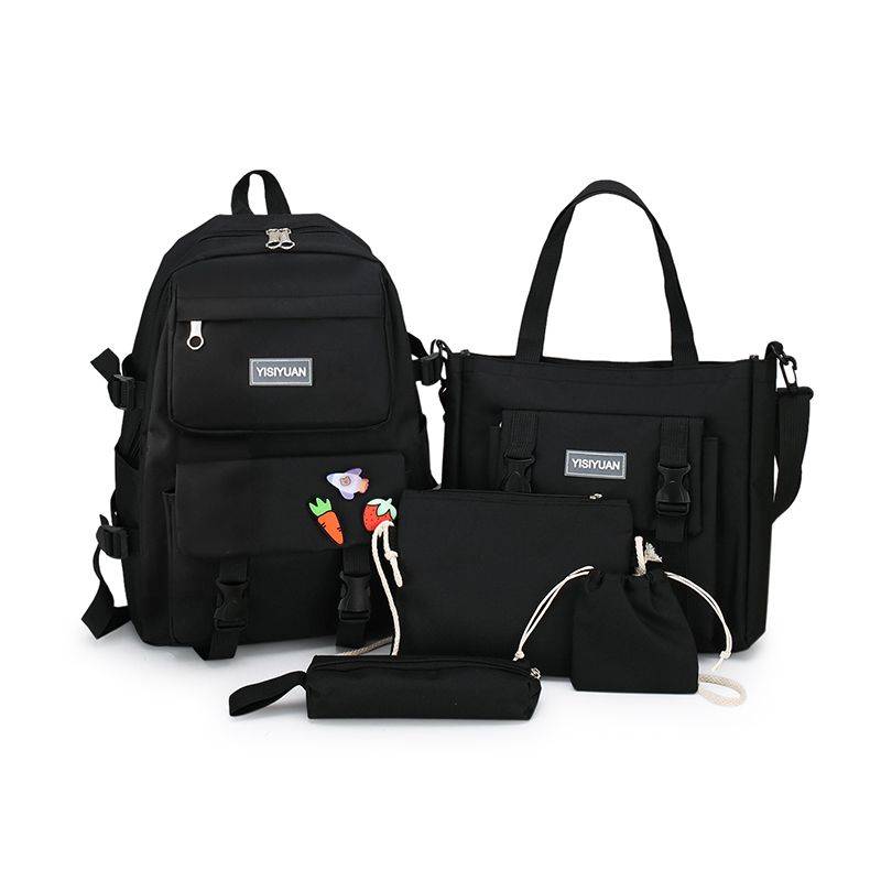 DHAO 5 Piece Backpack Combo Set - Black