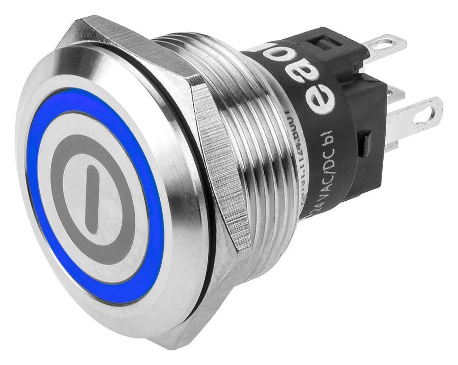 EAO (82-6151.1123.B001) Vandal Resistant Switch, Engraved, On / Off,22 mm
