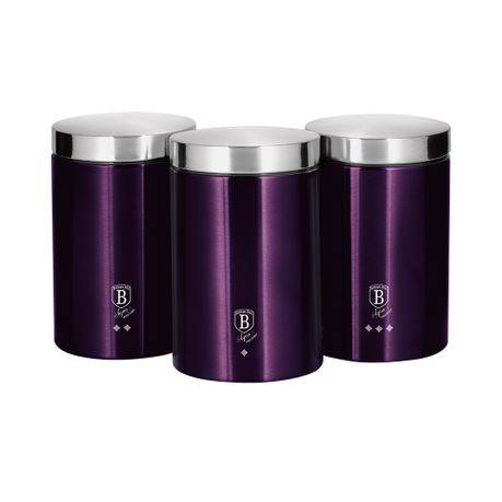 Berlinger Haus - 3 Pieces Premium Canister set-Metallic Purple Edition (DISPLAY MODEL)