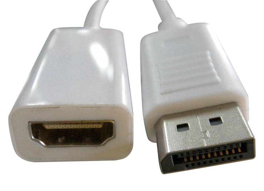 Multicomp Pro (MP009262) DisplayPort Plug, HDMI A Socket, 1 m, White