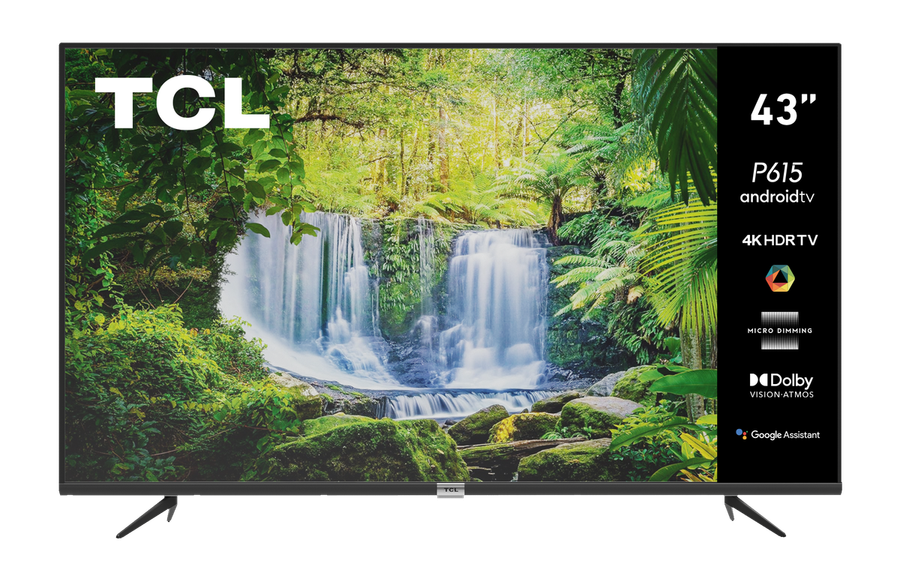 TCL 43` 43P615 UHD Android TV ( FHD , HDR , Android TV , Dolby Audio , Google Assistant )