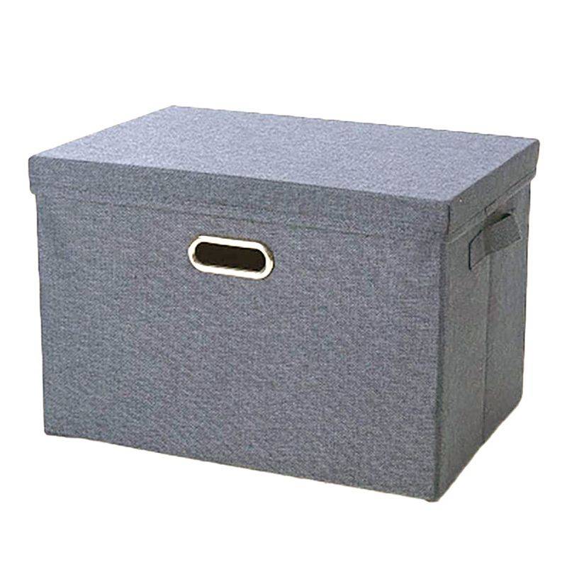 DHAO-Foldable Linen Fabric Clothing Storage Box Collapsible Organizer Grey - Grey XL