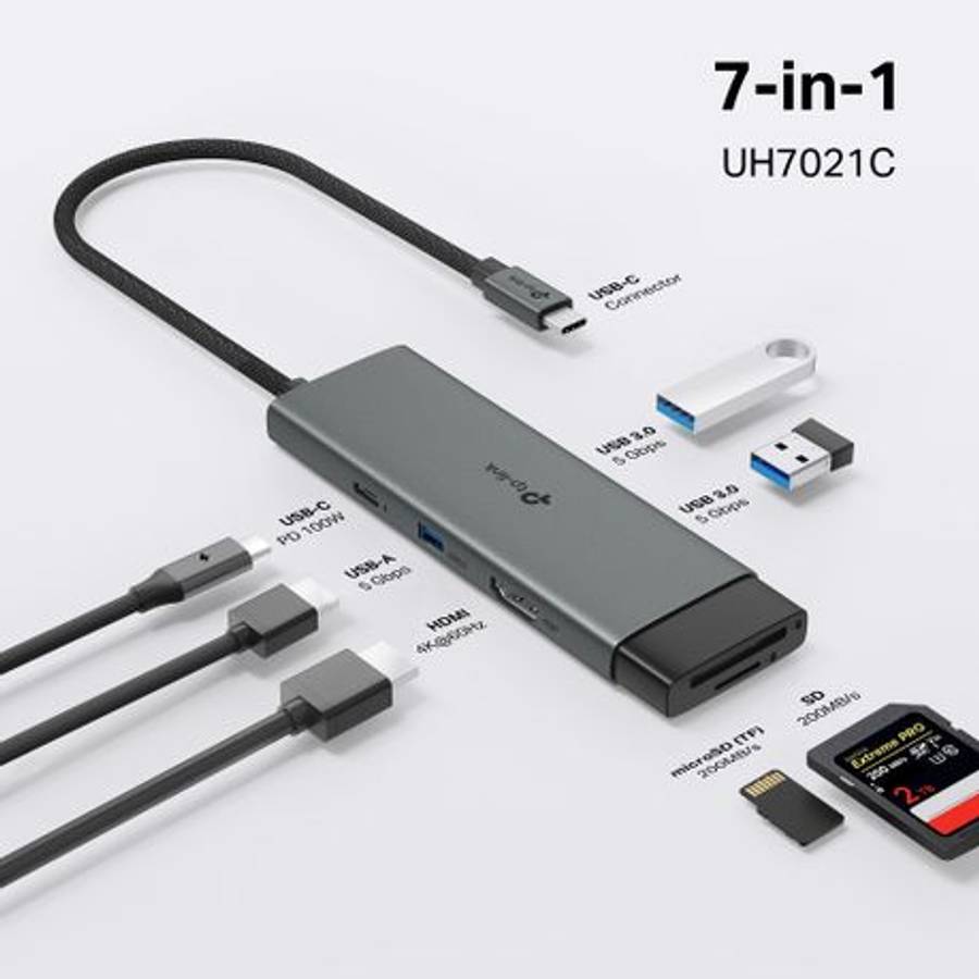 Tp-Link - UH7021C USB Type-C 7-in-1 Hub - Tp-Link - UH7021C USB Type-C 7-in-1 Hub