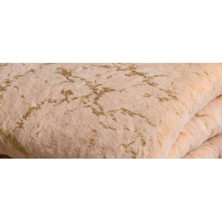 FLEECEX Metallic Plush Fleece Warm Winter Lightweight Blanket & Throw -150 x 200 cm - Peach