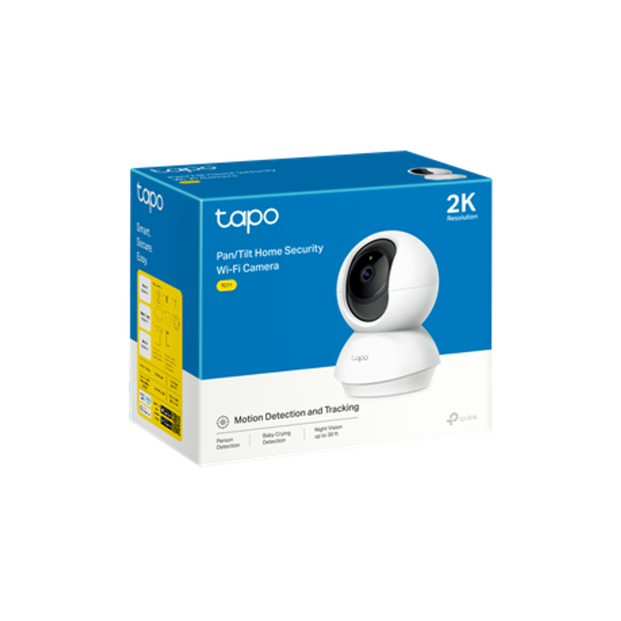 Tp-Link - Tapo TC71 2K Pan/Tilt Home Security Tracking Wi-Fi Camera - Tp-Link - Tapo TC71 2K Pan/...