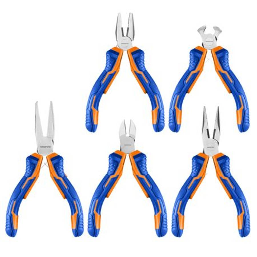 Wadfow - 5Pce Asstd Mini Plier Set - 115mm (4.5") - Wadfow - 5Pce Asstd Mini Plier Set - 115mm (4...