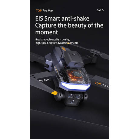 P18 - Triple Camera Quadcopter Drone With GPS HD Aerial Photography - Black