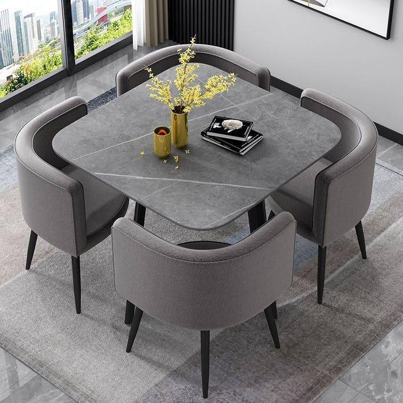 Modern Dining Set - 5 Piece Set-Grey