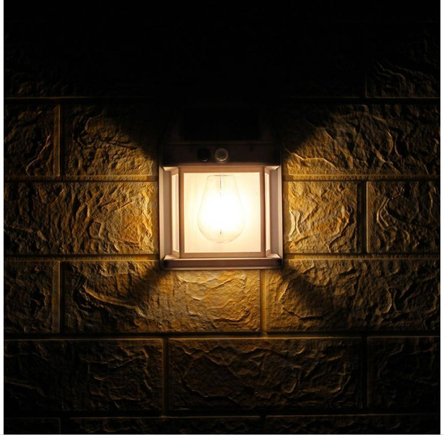 Solar Tungsten Wall Light Outdoor Wireless Motion Sensor LED