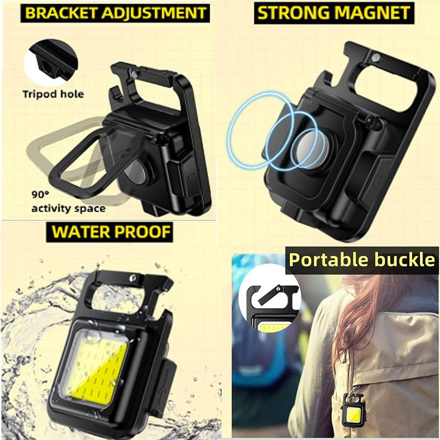 2 Pieces Small Portable Keyring LED Work Light 500 Lumen