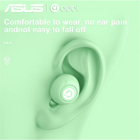 ASUS - AS101 - Semi-In-Ear Noise Cancelling Earbuds With Mic - Green