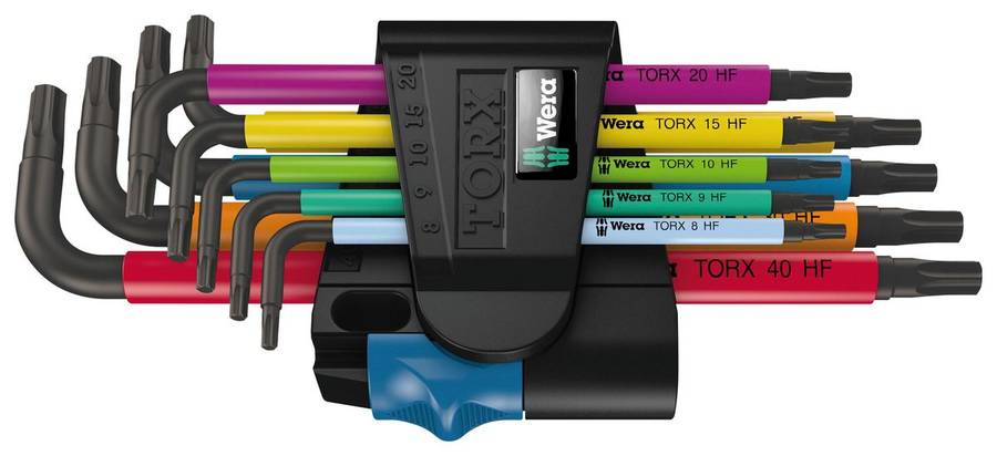 Wera (05024179001) Torx Key Set, Holding Function, T8 - T40, 9 Piece