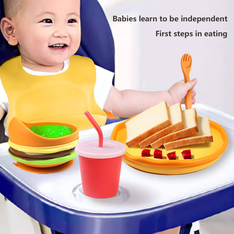 Silicone Baby Tableware Set - 6 Piece - Blue