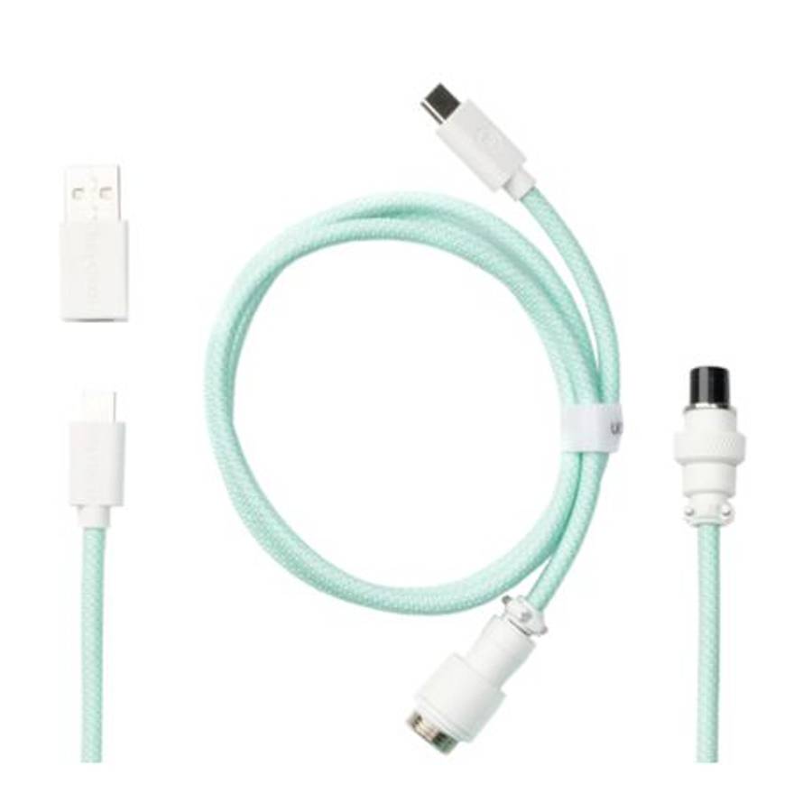 Keychron - Coiled Aviator Cable - Mint/Straight - Keychron - Coiled Aviator Cable - Mint/Straight