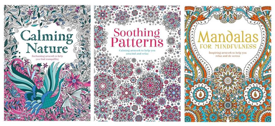 Three Adult Colouring Books Bundle