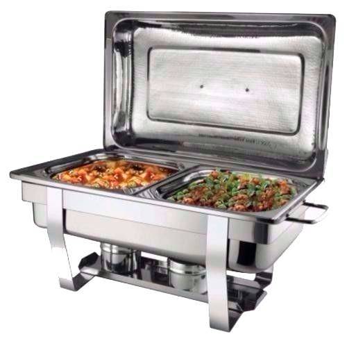 Stainless Steel 16 Liter Dual Tray Chafing Dish - Food Warmer (PLEASE READ DESCRIPTION)
