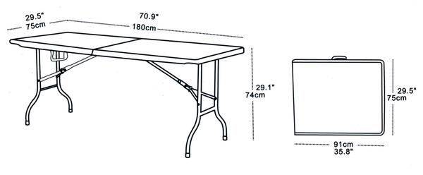 1.8m Folding Table