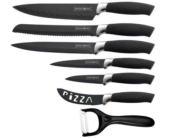 Royalty Line Non-Stick Coating Knife Set 6-Piece - Black