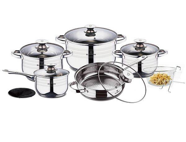 Blaumann 13 Piece Stainless Steel Induction Bottom Cookware Set - Gourmet Line