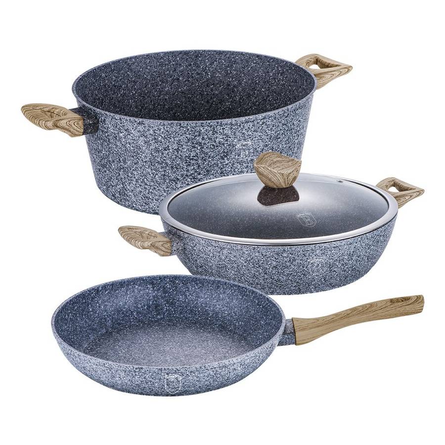 Berlinger Haus - 3 Pieces Forest Line Marble Coating Induction Cookware Set (SHALLOW POT MISSING)