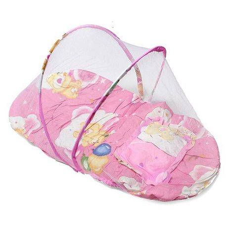 Baby Bed with Mosquito Tent  Star- Pink (DISPLAY MODEL)