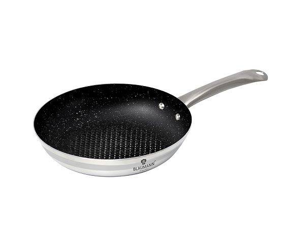 Blaumann 24cm Stainless Steel Marble Coating Fry Pan - Gourmet Line(SLIGHTLY SKEWED)