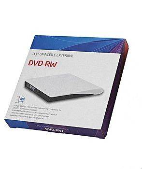 USB Pop-up Tray Loading Portable Mobile External DVD-RW - OPEN BOX