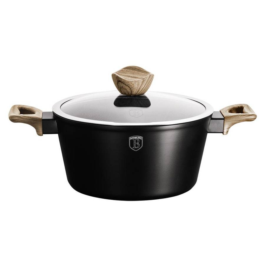 Berlinger Haus -28 cm Marble Coating Casserole -EBONY MAPLE(DISPLAY ITEM)(NO LID)(LITTLE BIT SKEWED)