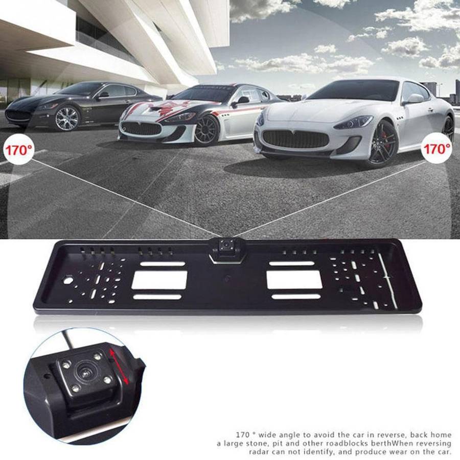 Waterproof EU License Plate with Night vision Car Rearview Camera