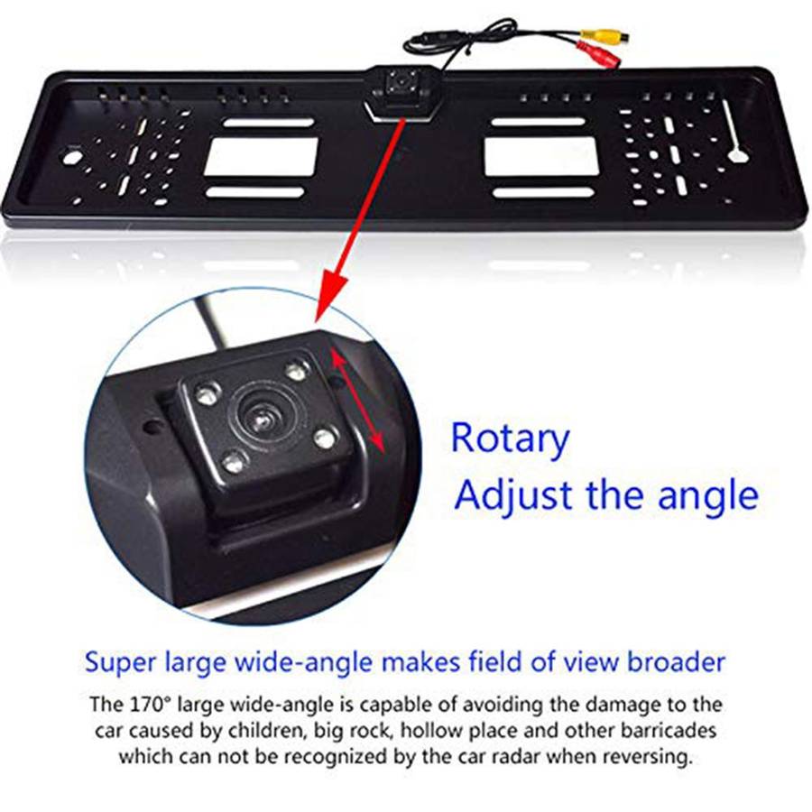 Waterproof EU License Plate with Night vision Car Rearview Camera