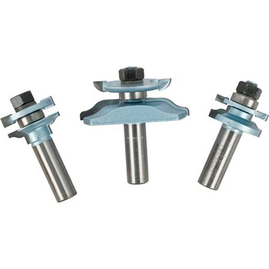 Pro-Tech - Mini Raised Panel Set 3Pc Roman Ogee Stile 1/2" Shank Wooden B - Pro-Tech - Mini Raise...
