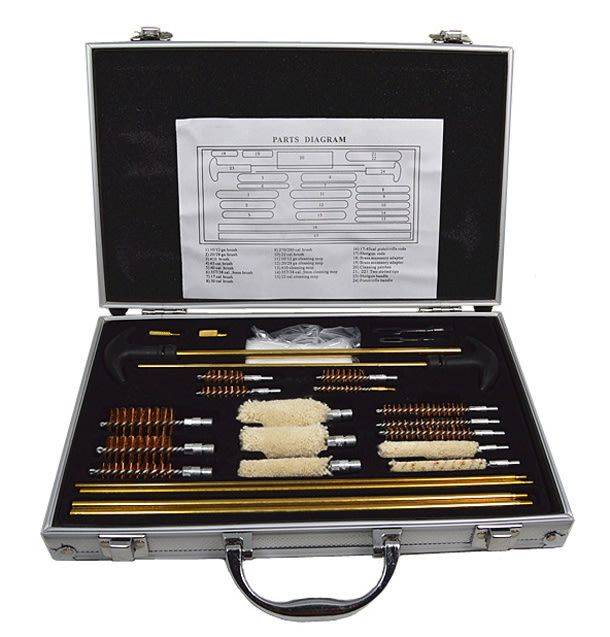 Rod Gun Cleaning Kit Aluminum Case Storage Multi Parts