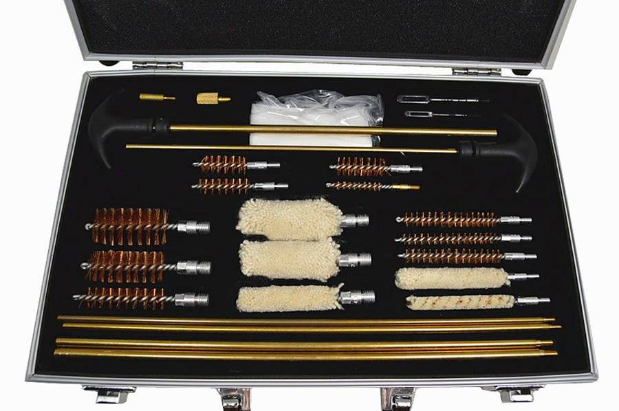 Rod Gun Cleaning Kit Aluminum Case Storage Multi Parts