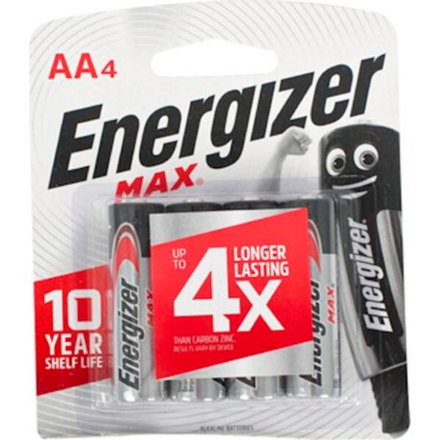 Energizer - 1.5v MAX Alkaline AA Battery Card 4 - Energizer - 1.5v MAX Alkaline AA Battery Card 4