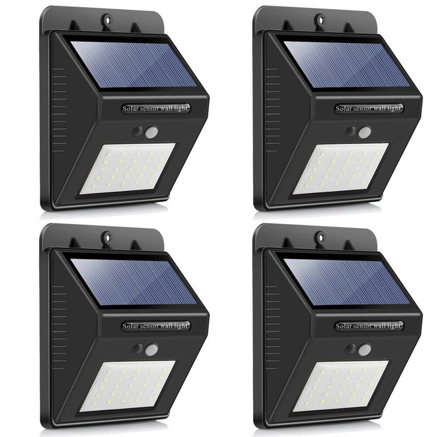 COB Solar Power Motion Sensor Wall Light - Set of 4