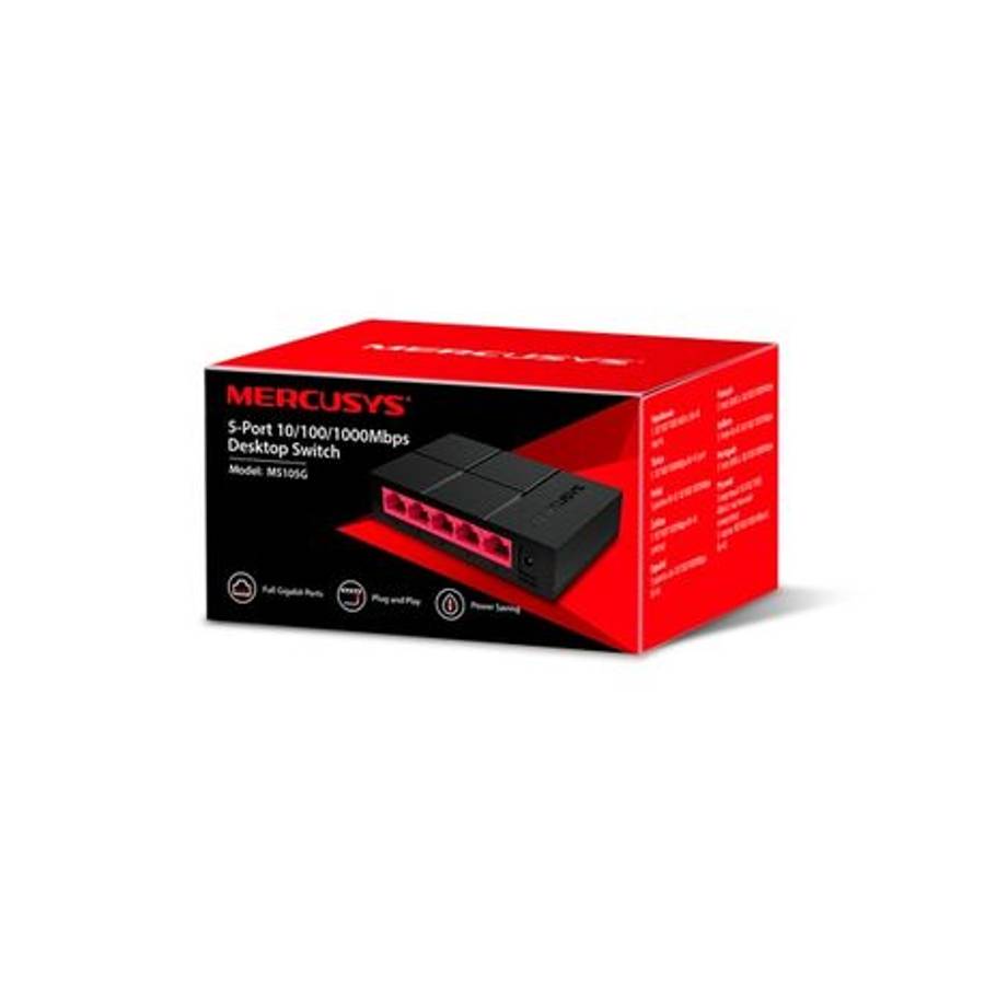 Mercusys - Tp-Link - Mercusys MS105G 5-Port Gigabit Desktop Switch - Mercusys - Tp-Link - Mercusy...