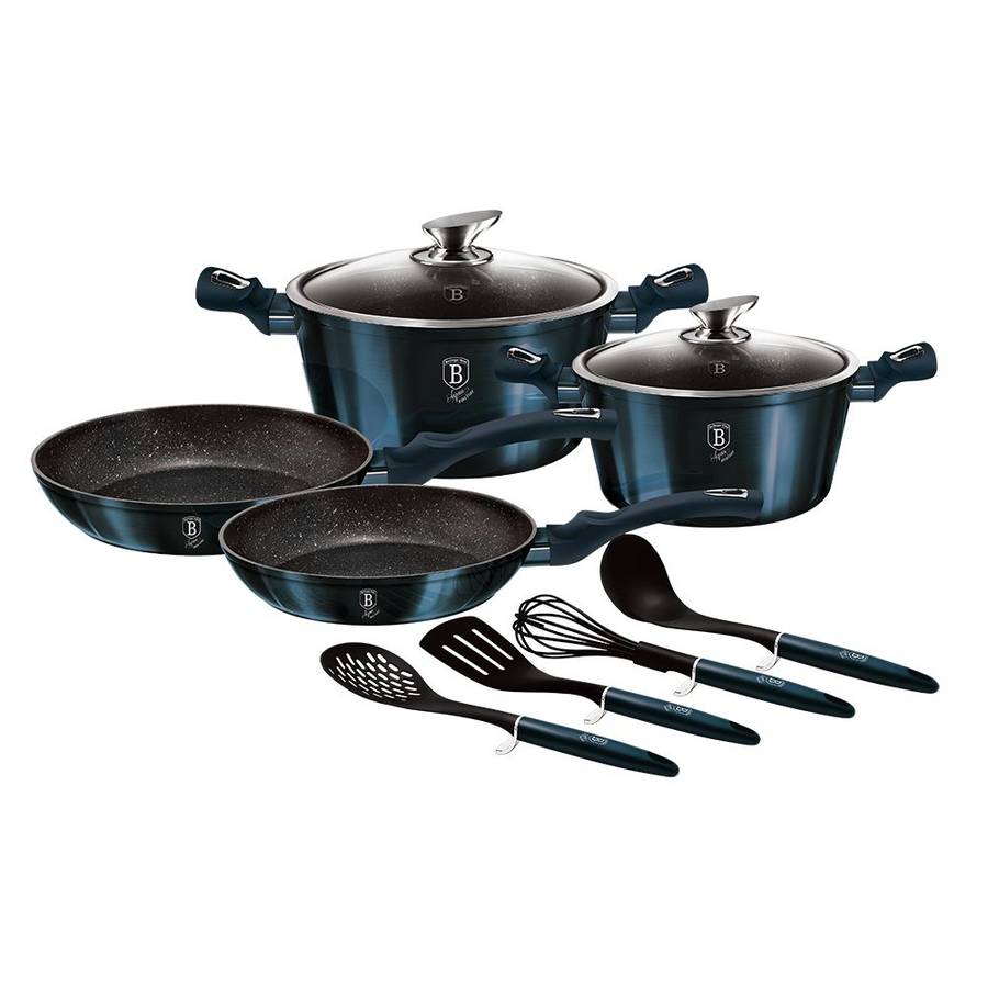 Berlinger Haus 10 Pieces Marble Coating Metallic Line Cookware Set - Aquamarine (DISPLAY MODEL)