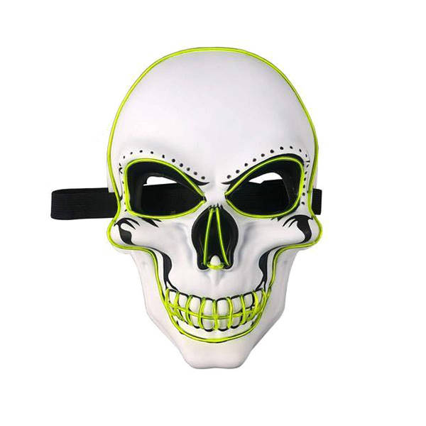 Neon LED Skull Mask - Green - Open Box