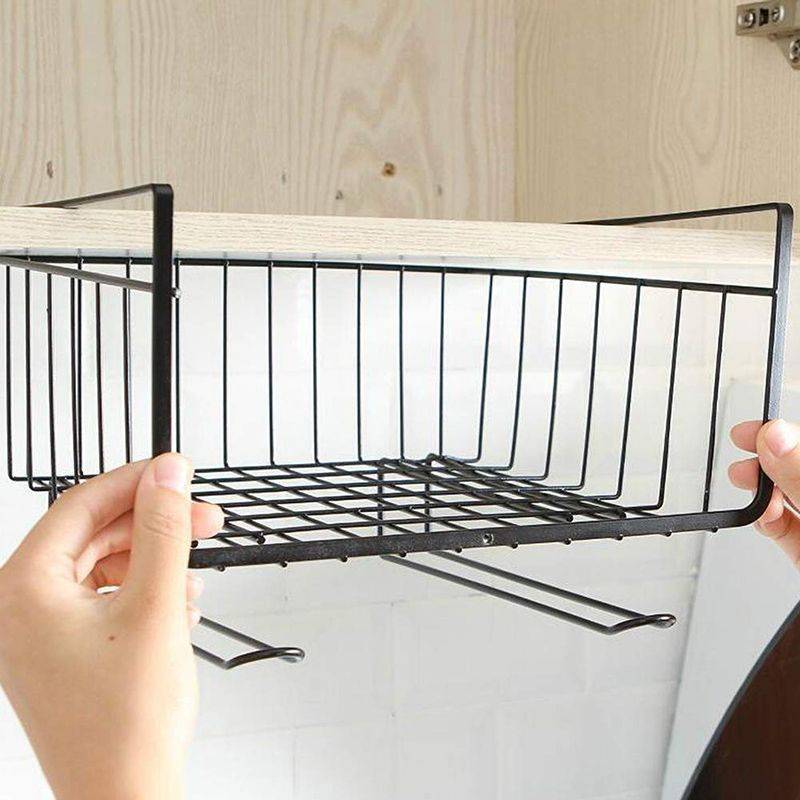 DHAO-2PCS Hanging Kitchen Baskets Under Cabinet Storage Organizer Rack