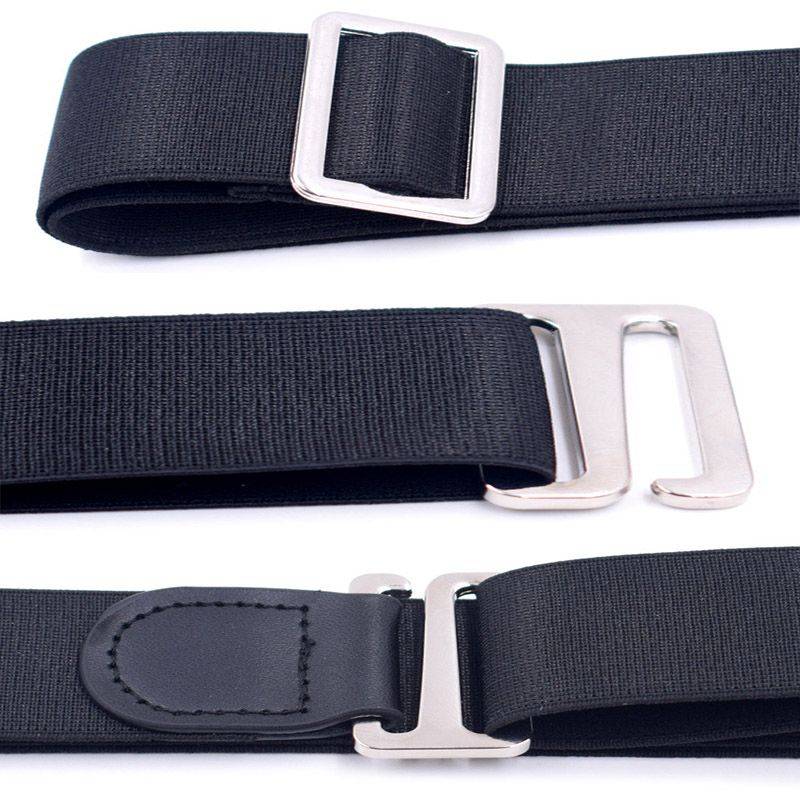 DHAO-Mens Shirt Stay Tuck It Belt Non-slip Wrinkle Bandage Super Belt - Black 2.5