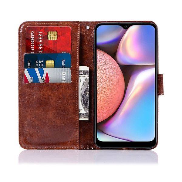 Vintage Faux Leather Wallet Flip Shockproof Case for Samsung A10/A10s