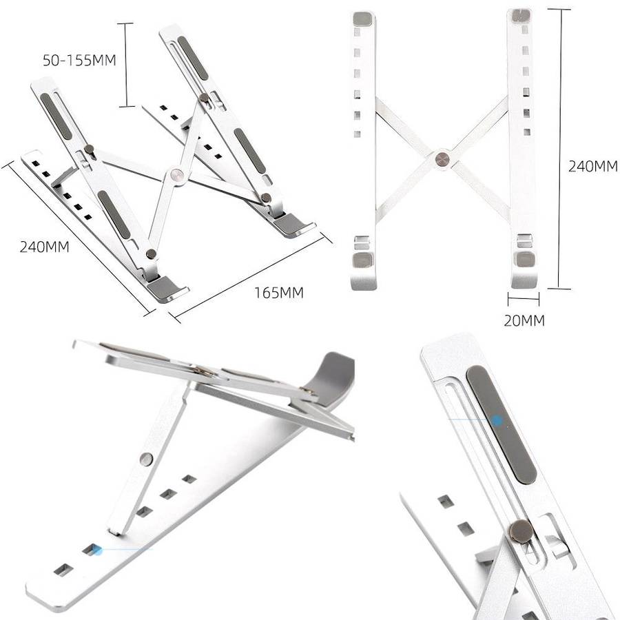 Adjustable Laptop Stand Aluminium Alloy Portable Foldable Riser Holder