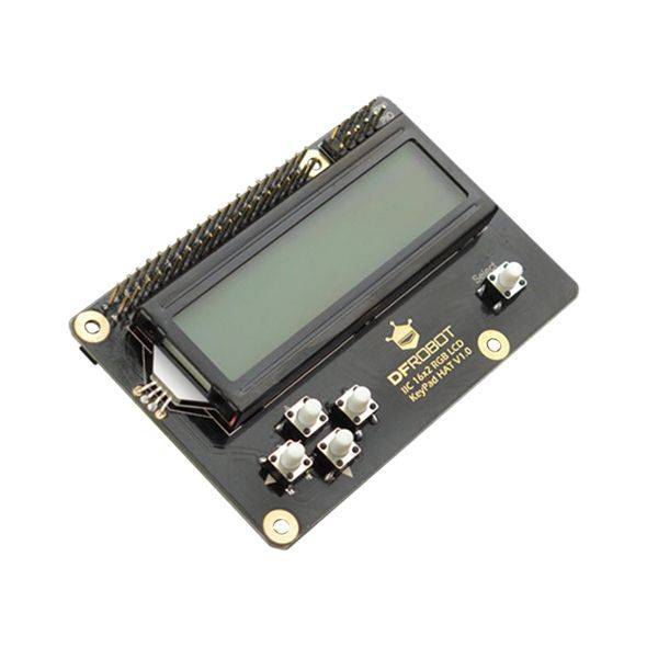 DFRobot, LCD KeyPad HAT with RGB Font (Compatible with Raspberry Pi 4B/3B+)